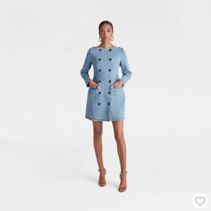 Elegant Blue Long Sleeve Dress
